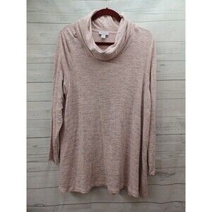 Carolina Belle Pink Long Sleeve Cowl Neck Tunic Top Stretch Womens Size 1X